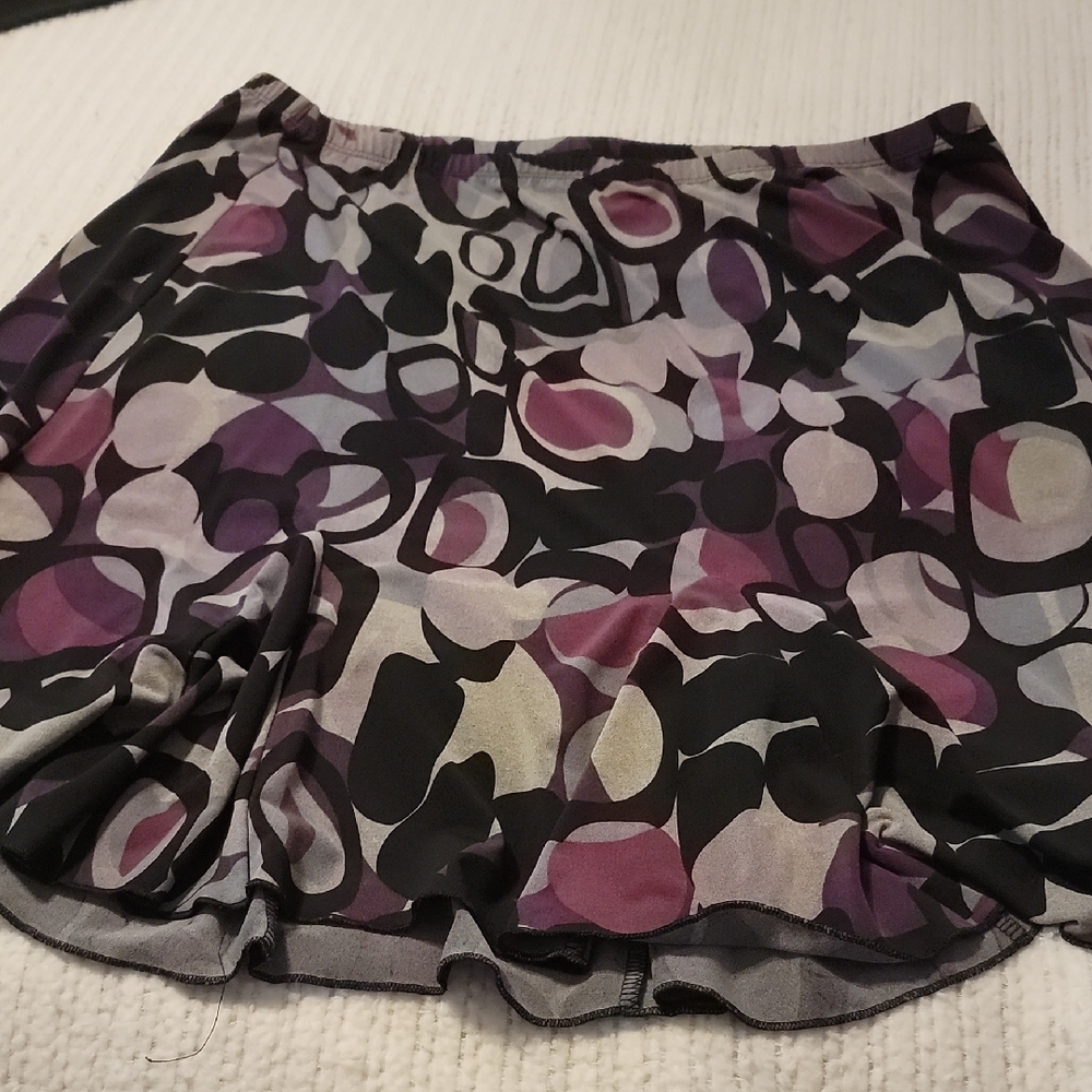 Briggs New York Purple and Gray  Ruffled Skirt